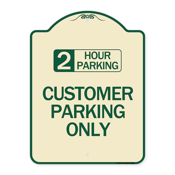 Signmission 2 Hour Parking Customer Parking Heavy-Gauge Aluminum Architectural Sign, 24" x 18", TG-1824-24500 A-DES-TG-1824-24500 - main